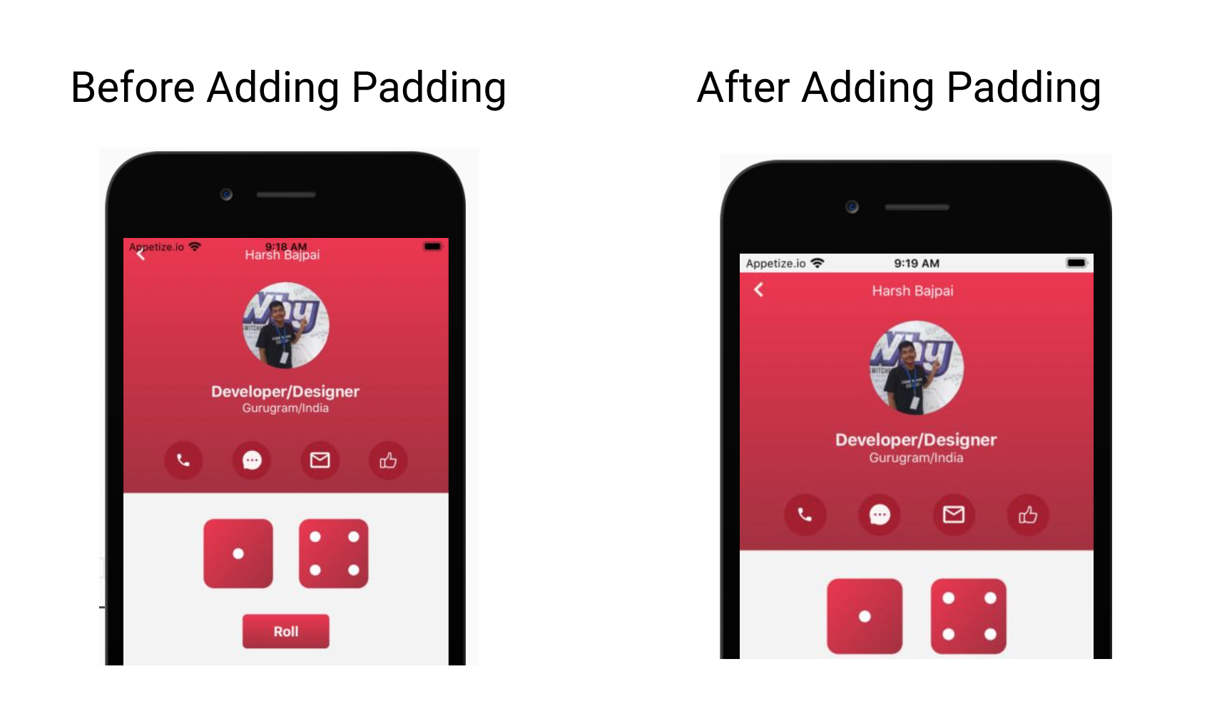 padding comparison image